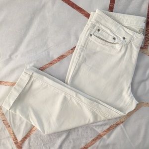 White Denim Cropped Jeans